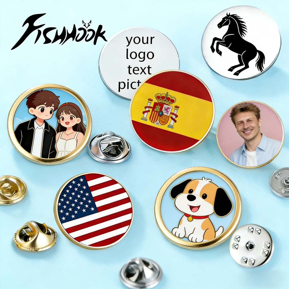 Men Accessories Brooch - Print Photo Tag Personalized Brooch Custom