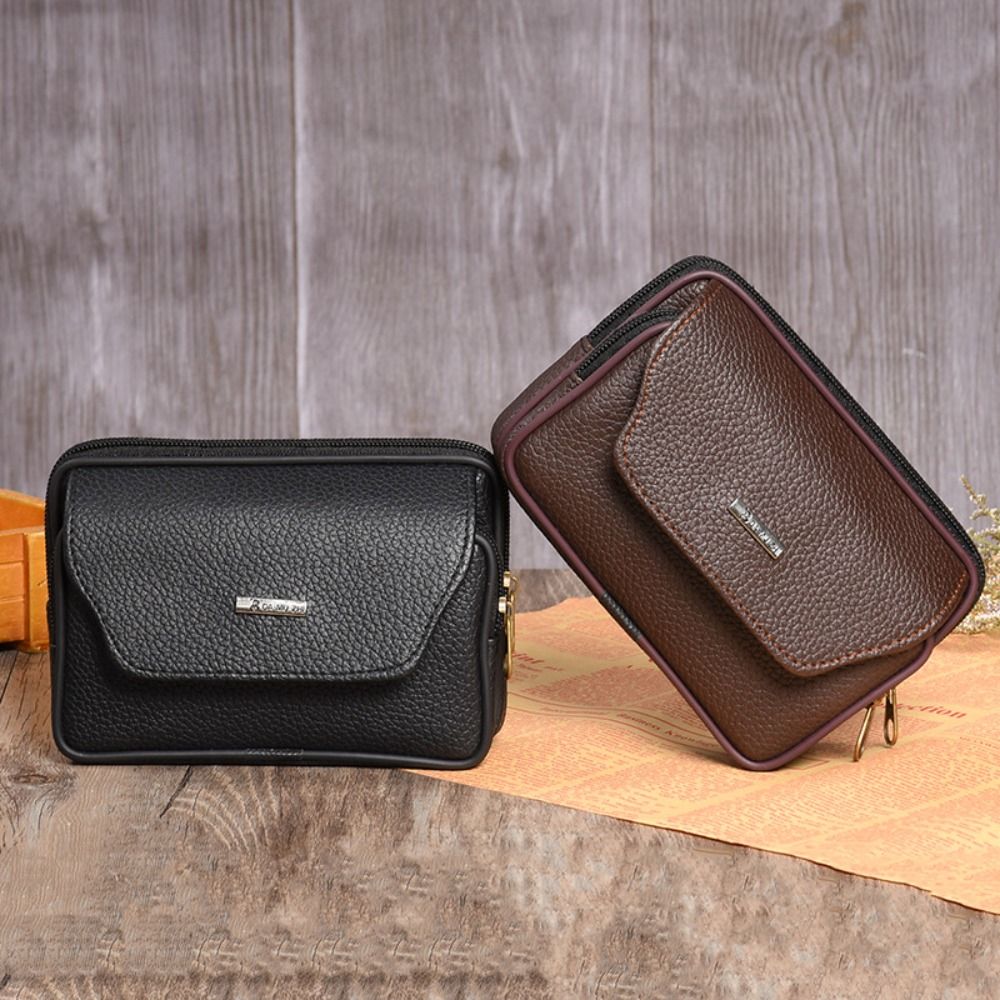 Men Accessories For Travel - Casual PU Leather Men Waist Bag