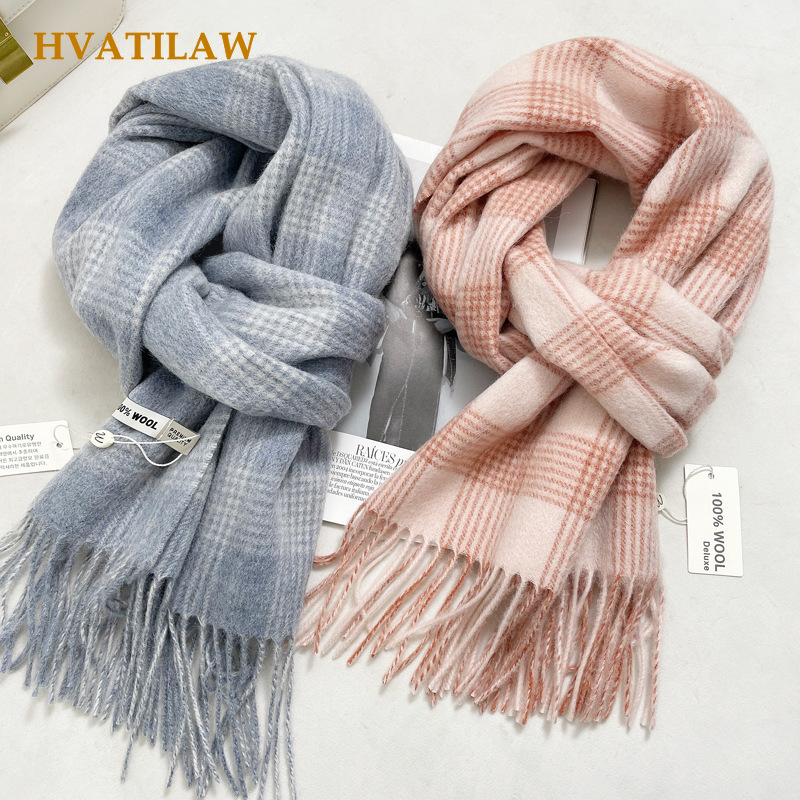 Men Accessories For Travel - Winter Warm 100% Pure Wool Scarf