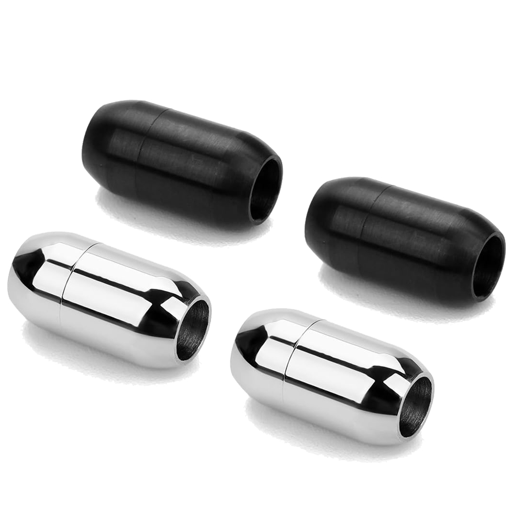 Men'S Accessories Chain - 2pcs Stainless Steel Magnetic Clasp Leather