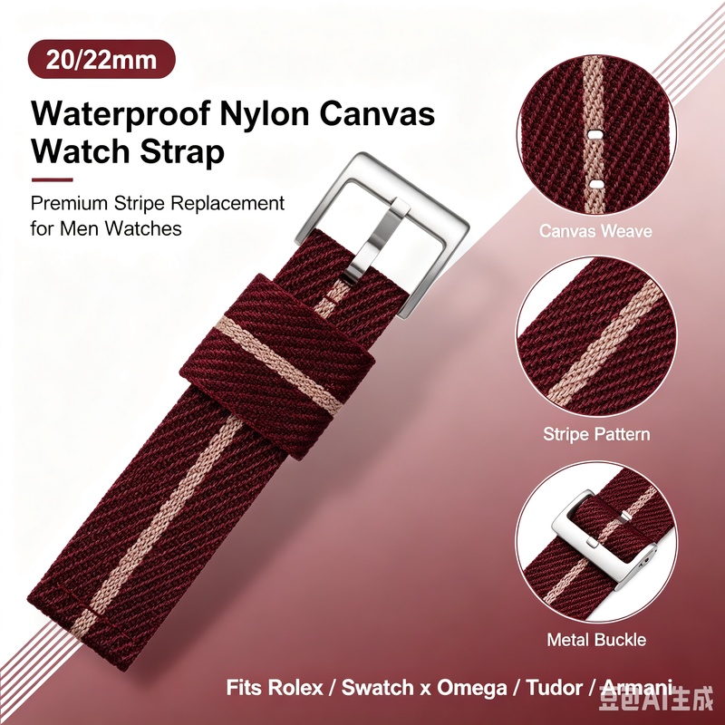 Men'S Accessories Armani - 20/22mm Premium Waterproof Nylon Canvas Watch