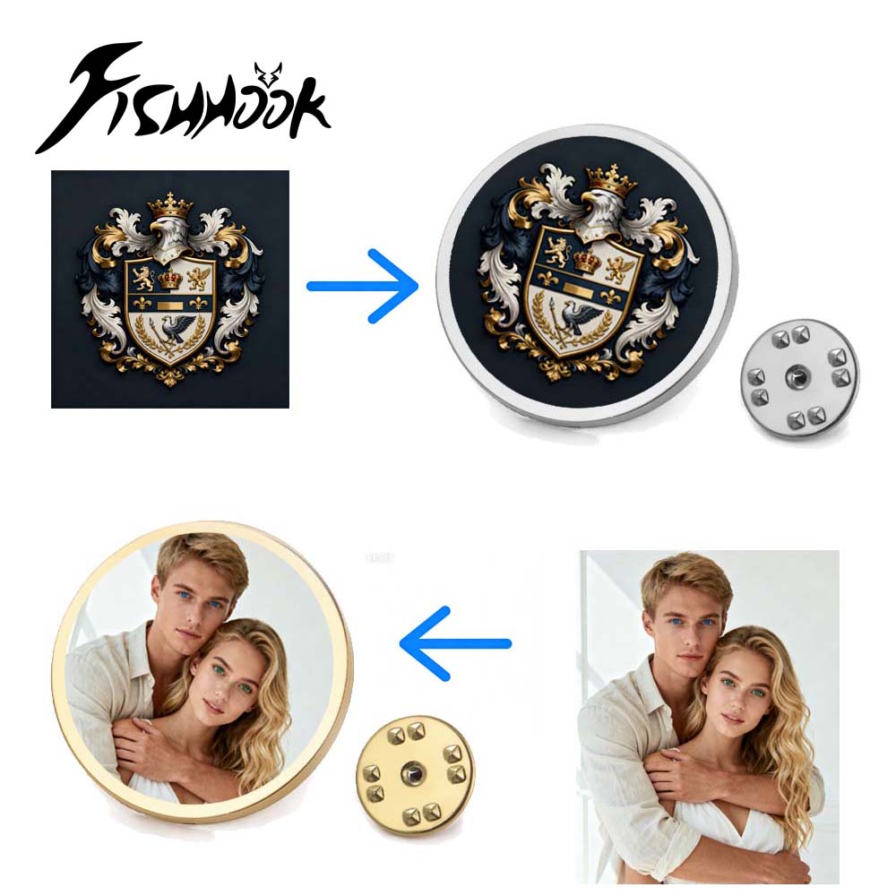 Print Photo Tag Personalized B - Men Accessories Brooch ulasan dan harga