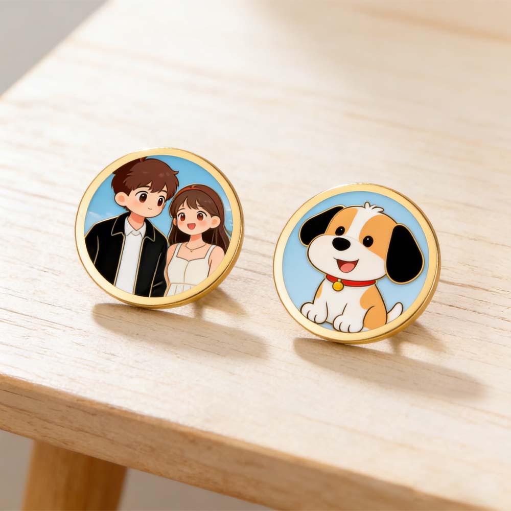 Print Photo Tag Personalized B - Men Accessories Brooch ulasan dan harga