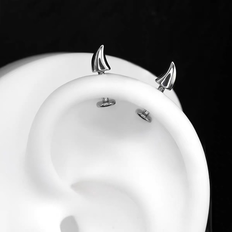 Hot Sale Cute Devil Horn Pierc - Men'S Accessories Jewelry Sale ulasan dan harga