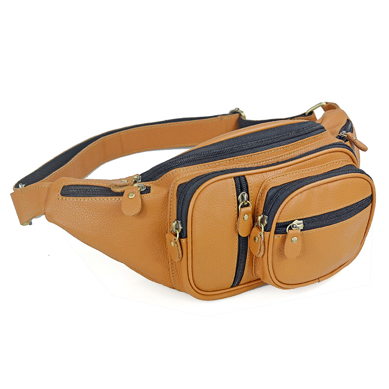 Men Genuine Leather Waist Pack - Men Accessories For Travel ulasan dan harga