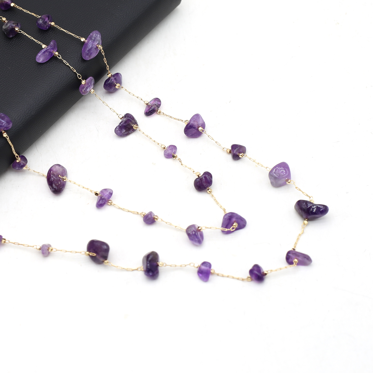 Natural Amethyst Stone Beaded  - Men'S Accessories Chain ulasan dan harga