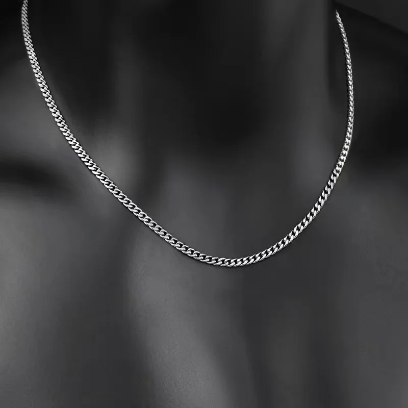 B&C Simple Titanium Cuban Chai - Men'S Accessories Chain ulasan dan harga