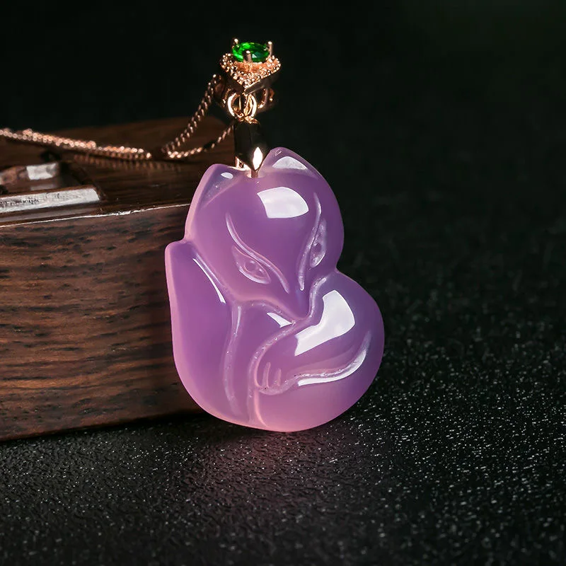 Natural Purple Agate Fox Penda - Men'S Accessories Chain ulasan dan harga