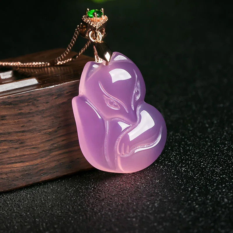 Natural Purple Agate Fox Penda - Men'S Accessories Chain ulasan dan harga