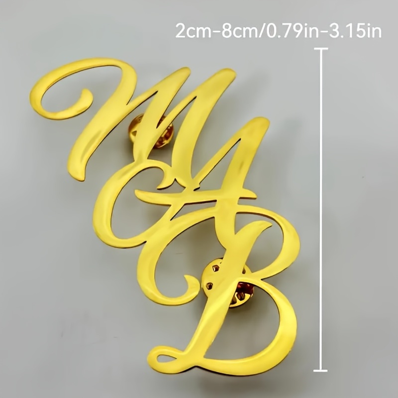 Custom Monogram Initial Name S - Men Accessories Brooch ulasan dan harga