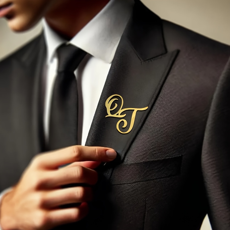 Custom Monogram Initial Name S - Men Accessories Brooch ulasan dan harga