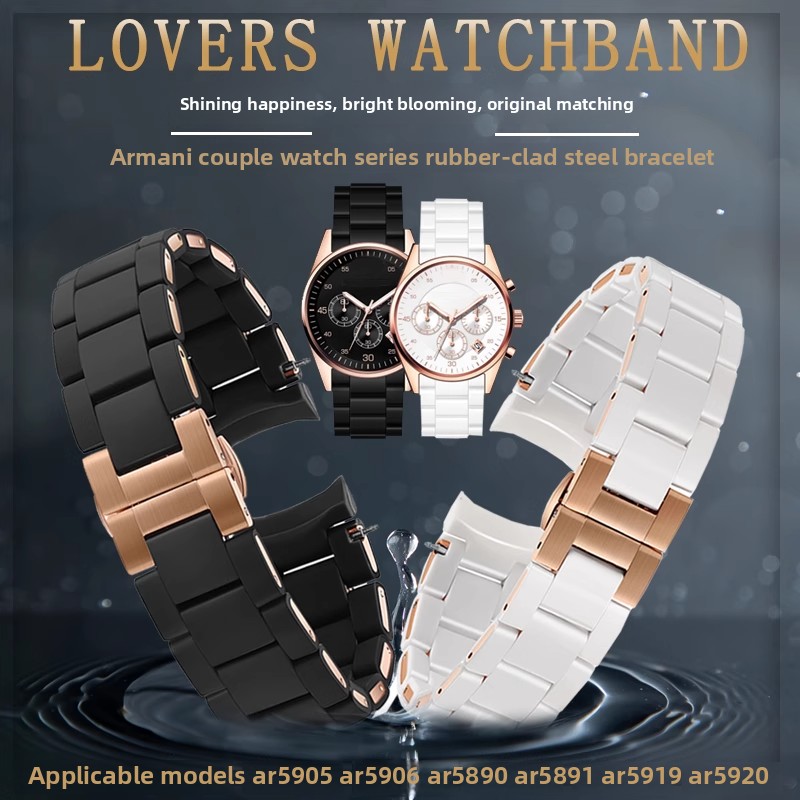 Rubber clad steel Watchband Fo - Men'S Accessories Armani ulasan dan harga