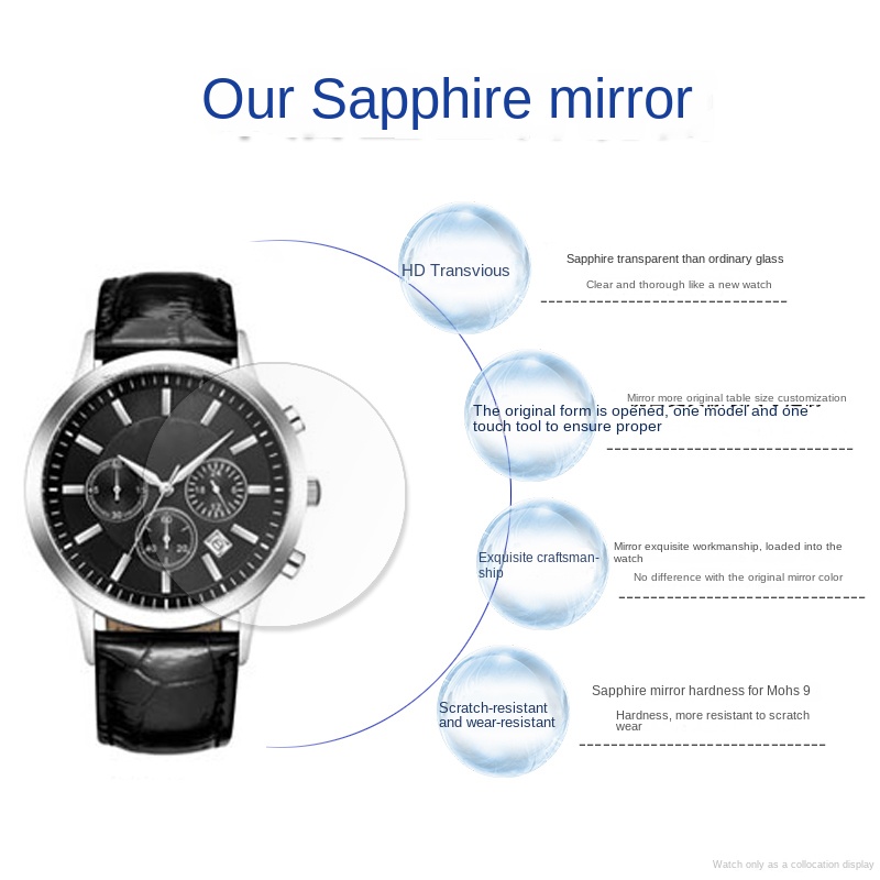 Flat sapphire glass watch crys - Men'S Accessories Armani ulasan dan harga