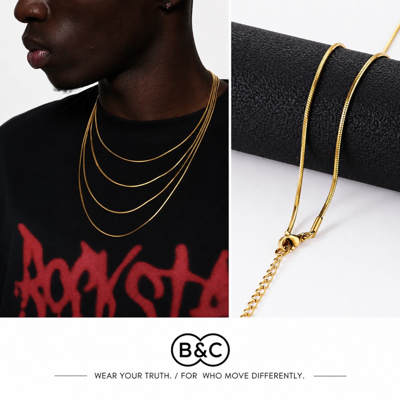 B&C 1.2mm Gold Color Stainless - Men'S Accessories Chain ulasan dan harga